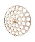 Charred Finish Golf Ball Display Holder And Collector Case Holds 42 Balls with a round wooden frame design.
