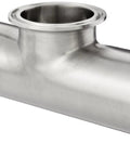 Stainless Steel 316L Sanitary Clamp Tee Fitting Short Outlet For 2 Inch Tube OD Seven Inch Length Industrial Dairy Beverage Food Grade
