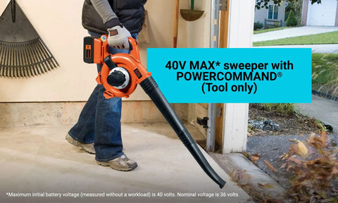 40V Max Cordless Hard Surface Sweeper With PowerCommand For Quick Debris Clearing On Driveways Decks And Garages Lightweight Tool Only 120 MPH Air Speed And 90 CFM Airflow