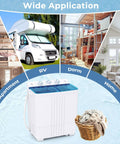 No Sweat Compact Twin Tub Washer And Spinner Combo Portable 20 Lb Heavy Duty Laundry Machine for apartments, RVs, dorms, and home.
