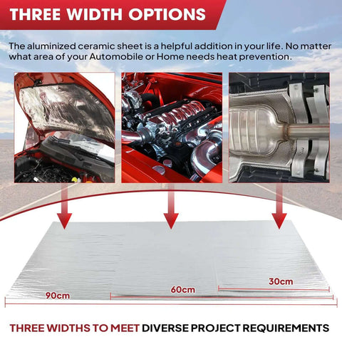 78 Mil Thick Heat Shield Aluminum Foil Mat With Ceramic Fiber Barrier For Extreme Heat Up To 2300F Self Adhesive Insulation Sheet