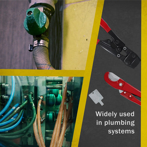 Ratchet PEX Crimping Clamp Cinch Tool And Pipe Hose Cutter Set With Storage Bag Meets ASTM F2098 in plumbing use