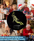 Scuba Night Light 3D Illusion Lamp With Remote 16 RGB Colors shown with family receiving Christmas gifts