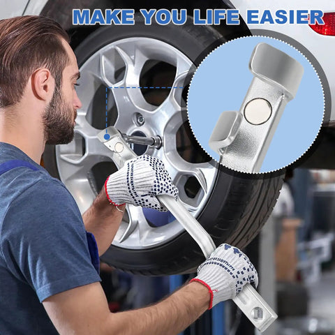 Mechanic using 15 Inch Wrench Extender Bar For Mechanics And DIYs Boost Torque In Tight Spaces Slim 15 Inch Open End Wrench