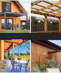 Heavy Duty 45 Degree Angle Brackets, Top Shelf Post And Beam Corner Supports For Deck And Pavilion, Solid Steel Wood Connectors To Rig And Lock Down Any Backyard Project Fast in patio settings.