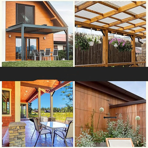Heavy Duty 45 Degree Angle Brackets, Top Shelf Post And Beam Corner Supports For Deck And Pavilion, Solid Steel Wood Connectors To Rig And Lock Down Any Backyard Project Fast in patio settings.