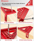 3D Multi Angle Measuring Square Ruler For Woodworking And Construction Pro Grade Aluminum Carpenter Square on wooden surface
