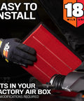 Long Life 18K Mile Engine Air Filter Upgrade For Honda Acura V6 SUVs And Minivans installation in engine bay