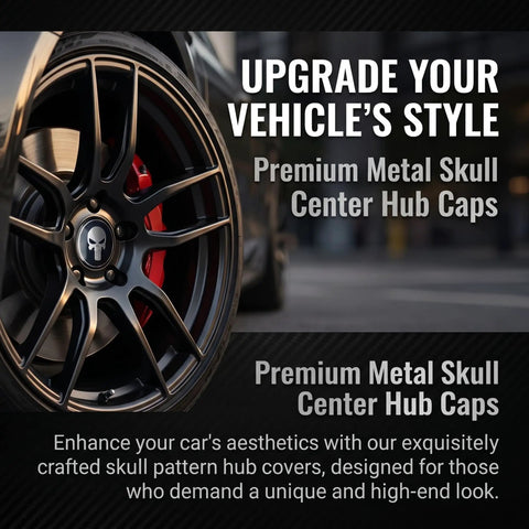 Four Pcs Metal Fanged Skull Wheel Center Hub Caps Scratch Resistant Self Adhesive Protective Rim Covers Badass Street Style Head Turners For Daily Driver Rides on stylish wheel