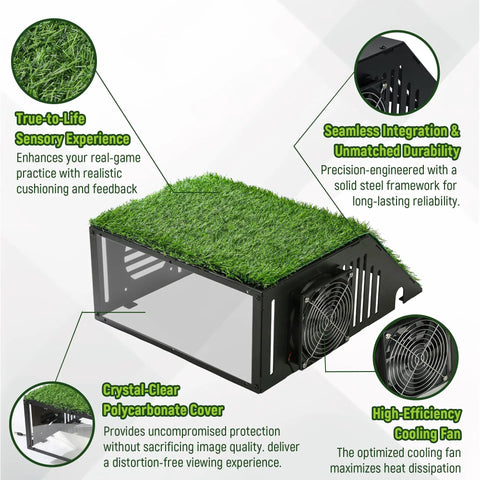 Floor Mounted Golf Simulator Projector Enclosure With Sturdy Full Steel Frame And Built In Cooling Vent System, Clear Viewing Panel