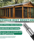 Heavy Duty Hardware Cloth One Half Inch Mesh 36 By 50 Ft Black Vinyl Coated 19 Gauge Chicken Wire Fence Roll showcasing rust resistance.