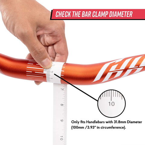Measuring handlebar for compatibility with RSX Direct Mount Mountain Bike Stem For 31.8mm Bars, Lightweight Split Design