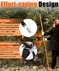 Arborist Throw Line Slingshot Kit With Trigger for tree work; person using fiberglass rods and steel trigger in wooded area.