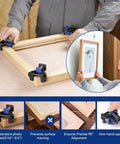 90 Degree Corner Clamps For Woodworking, Set Of 4 Adjustable Spring Loaded One Hand Clamps For Framing, Cabinets, And Projects