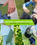 Carrying options for Ultra Lightweight Foldable Stool With 3 Side Pockets And Shoulder Strap Beefy Heavy Duty Camping Chair