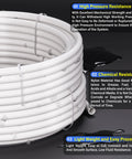 Rugged White Nylon Air Brake Hose Tube Quarter Inch Bore Three Eighths Wall Thirty Two Foot heavy duty coil showing flexibility and chemical resistance.