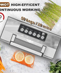 Pro Grade Food Vacuum Sealer Machine Fully Automatic Sealing System With Double Heat Seal Technology on kitchen countertop