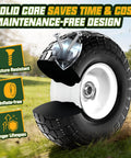 Durable 10 Inch Flat Free Solid Tire And Wheel Bundle Featuring Adjustable Hub Adaptors And 5 8 Bearing Bore showcasing solid core design