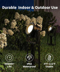 Low Voltage Landscape Lighting With Bluetooth App Control And Remote Outdoor Spotlights illuminating garden at night