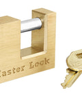 Solid Brass Coupler Lock For Trailer Hitch Security With Weather Resistant Build, 15/16 Inch Shackle with keys