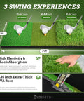 Backyard Golf Net 10x7ft With Tri-Turf Mat showing fairway, rough, and tee turf for diverse swing experiences.