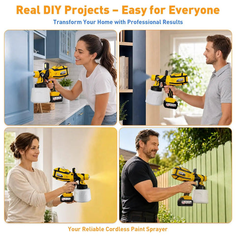 True Heavy Duty Cordless Paint Sprayer With Two Monster 4000mAh Batteries For Smooth Indoor Outdoor Projects Zero Sweat Pro Level Finish Guaranteed Today, used in various DIY projects.