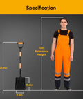 Heavy Duty Flat Shovel Workhorse With 41 Inch Long Durable Handle And Blade For Construction, Landscaping, Gardening, And Snow Removal, Rust Resistant, Multipurpose Scoop For Easy Digging And Material Transfer next to person for scale