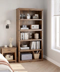 Retro Industrial Bookcase with a Sturdy Iron Frame and MDF Shelves for Living Room or Office next to a window, styled with decor