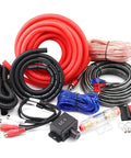 Complete 4 Gauge Car Subwoofer Amplifier Wiring Harness Kit Including Heavy Duty Power Ground And Speaker Cables With Remote Bass Control Knob