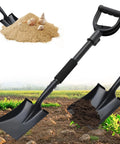 Compact 31 Inch Metal Square Shovel With D Handle For Edging Digging Trenching And Transplanting In Lawns Garden Beds Beach Or Light Yard Work Heavy Duty Small Spade For Tight Spaces And Quick Cleanups shown with sand and soil