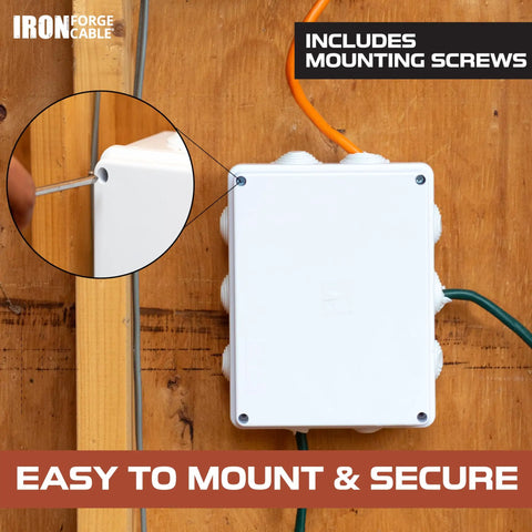 Outdoor Electrical Box Weatherproof White Junction Enclosure With Cover 16 By 14 By 4.8 Inches IP65 ABS Plastic Mounted
