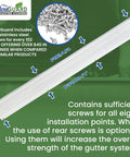 Gutter Guard System For 5 Inch Gutters, Aluminum Leaf Protection, USA Made, 125 Feet, White, 50 Year Durability, Heavy Gauge 0.018 Inch