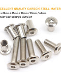 Rivet Countersunk Hex Socket Bolts and Hex Head Barrel Nuts Kit for Furniture Repair and DIY Builds Nickel Plated M8 Fasteners.