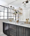 Champagne Bronze Cabinet Pulls With 7.6 Inch Center To Center Spacing Zinc Alloy Modern Handles on bathroom vanity