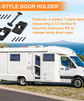 Premium Heavy Duty T Style RV Entry Door Holder 3 1 2 Inch Camper Door Catch with screws for secure door holding