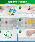 Marine Fiberglass Repair Kit 4.2 Oz Gel Coat Repair For Boats And Watercraft DIY guide showing 6-step process for fiberglass repair