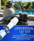 Heavy Duty 1.5 Inch Pool Filter Hose Kit 6 Ft 2 Pack With Reinforced Cuffs Clamps Adapters And PTFE Tape Included For Above Ground Pump