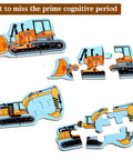 Travel Ready Magnetic Puzzles For Toddlers Ages 1 To 3 And 2 To 4, Excavator Refrigerator Magnets Set for Road Trips pieces