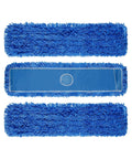 Top Shelf 3 Pack 36 Inch Microfiber Dust Mop Replacement Head Heavy Duty Universal Fit Standard Frames in blue color.
