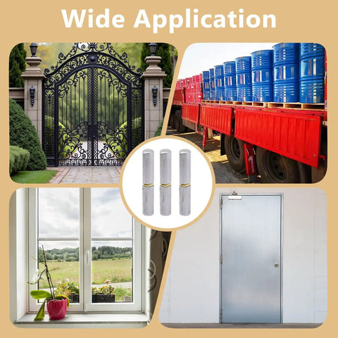 Beefy Weldable Barrel Hinges 2 3 8 by 1 2 Inches used on gates, trailers, windows, and doors.