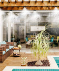 Outdoor Misting System For Patio Keeps It Cool With 40 Ft Misting Line Ten Nozzles And Three Quarter Inch Brass Adapter