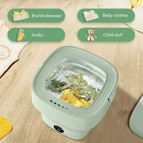 Compact Foldable Mini Washing Machine With Effective Sterilizing Function For Delicates And Small Items Perfect For Baby Clothes Underwear And Small Gear At Home Or On The Go Ideal For Apartments Travel Camping And RVs 110 To 240V