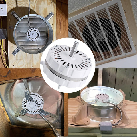 Attic Fan Motor Replacement Kit For 2000 Series Attic Vent Fans, Includes Replacement Motor, White Power Unit, Support Brackets