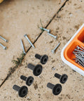 20 Piece Black Iron Socket Design Screws And Nuts Set For DIY Furniture Projects including chairs and tables with easy tightening