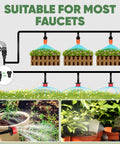 164Ft Drip Irrigation Kit With Quick Connect Valves For Raised Beds Veggie Gardens And Pots Auto Watering System in use