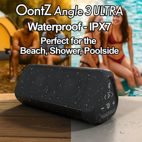 Angle 3 Ultra 2 Pack Portable Bluetooth Speakers With Dope Stereo Sound 14W Total Output 100 Ft Wireless Range IPX7 Waterproof
