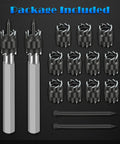 15 Piece Rotary Spot Weld Cutter Set With Double Sided HSS Three Eighths Inch Bits for Power Drill, tools displayed