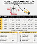 Heavy Duty Hydraulic Gear Puller 5 To 50 Ton Bearing Puller With Hand Pump And Extended Hose size comparison chart