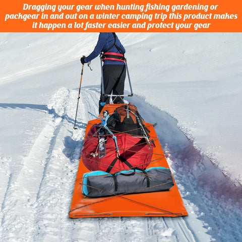 All Purpose Utility Sled For Effortless Hauling Of Ice Fishing Gear Firewood Duck Hunting Gear And Fishing Equipment Orange Built Tough For Rough Terrain Boss Level Haul