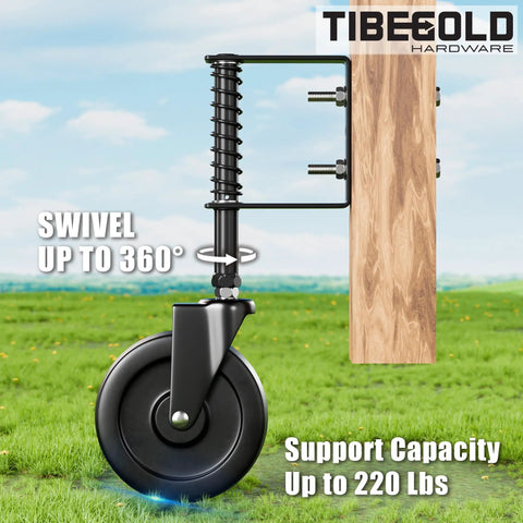 Spring Loaded 5 Inch Gate Caster Wheel For Outdoor Wood Gates And Fences Built Tough Heavy Duty 360 Degree Swivel